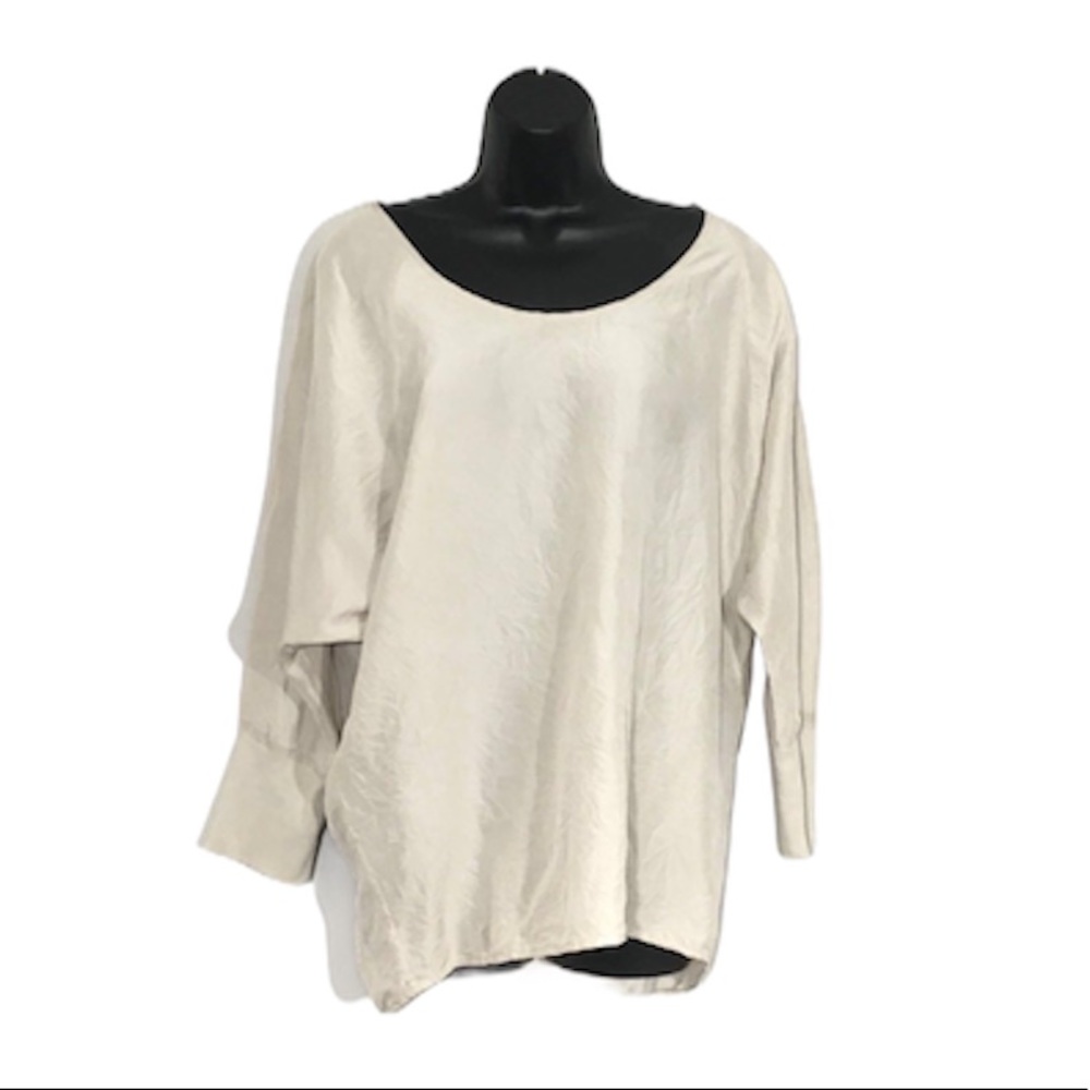J. Jill 100% Silk Cream Vintage Style Top S